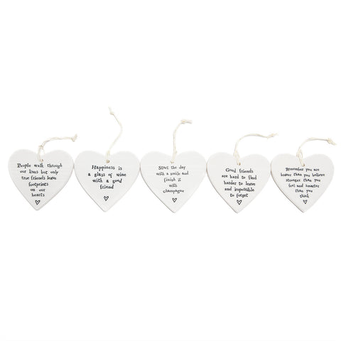 East of India Round Ceramic Hearts with Sentiments (2)