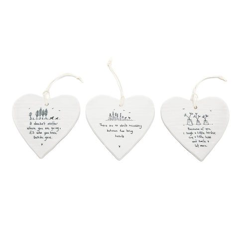 East of India Round Ceramic Hearts with Sentiments (7)