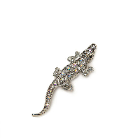 Sparkly Diamante crocodile Brooch from eastar