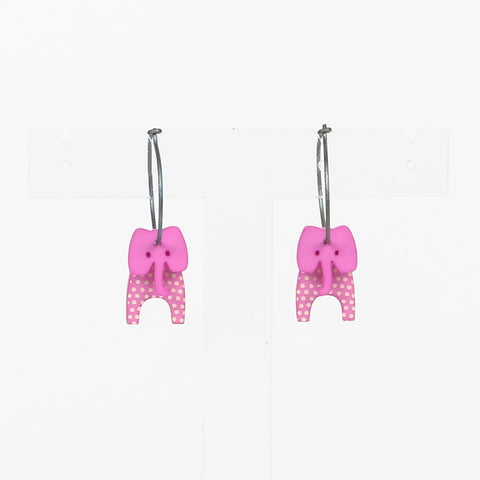 Lene Lundberg K-Form Pink Spotty Elephant Earrings