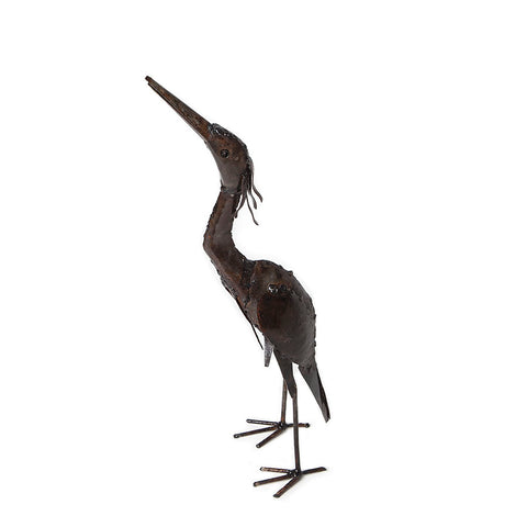 Small Metal Heron garden ornament