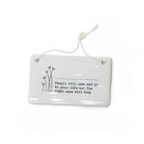 East of India Glazed Ceramic Plaque with