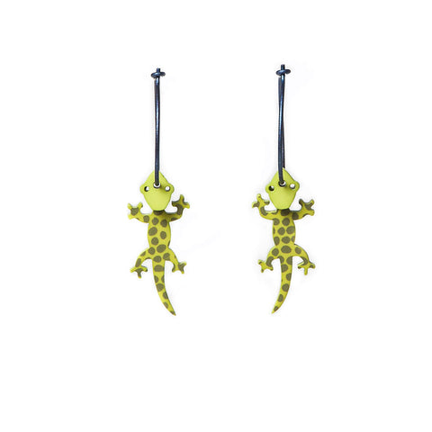 Lene Lundberg K-Form Lime Green Gecko Earrings