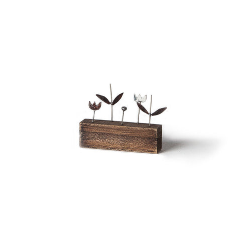 Flowers and Leaves Create Your World Sculpture by Sarah Jane Brown