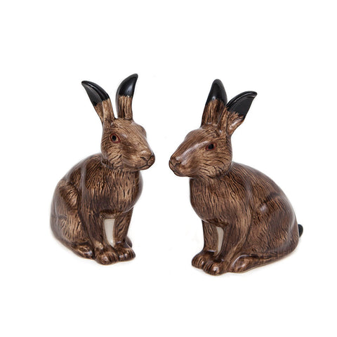 Quail Ceramics Brown Hare Salt and Pepper Set