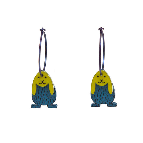 Lene Lundberg K-Form Teal/Green Bunny Earrings