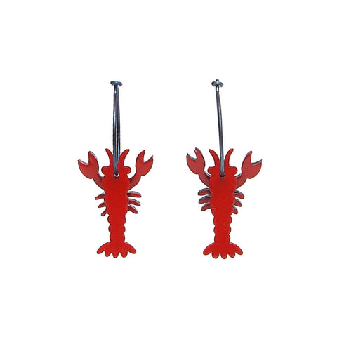 Lene Lundberg K-Form Red Shiny Lobster Earrings