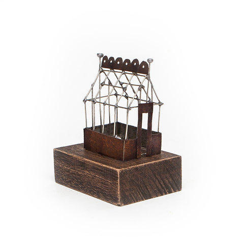 Wood and Metal Greenhouse Sculpture by Sarah Jane Brown