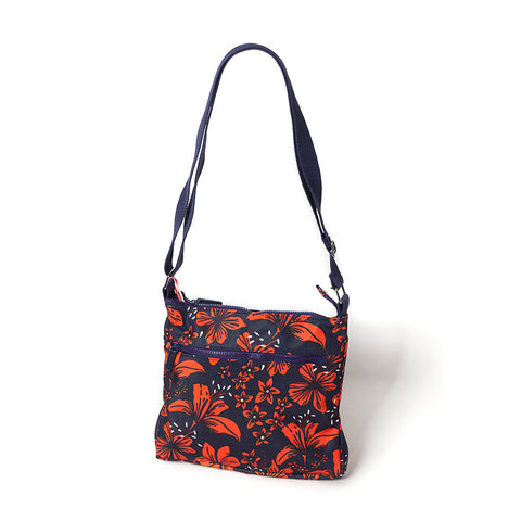 Shruti Cross-Body Bag with Tiger Lily Design by Lisa Buckridge