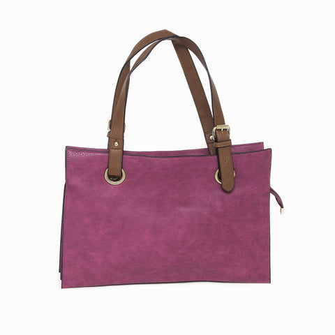 Purple Wide Shopper Style Bag