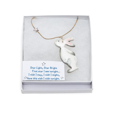 Angel Ceramics  Glazed Ceramic Bunny and Star Necklace box