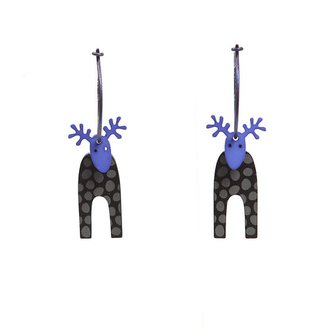 Lene Lundberg K-Form Purple-Faced Reindeer Earrings