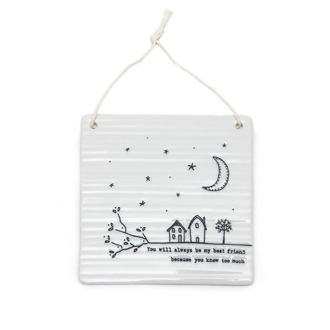 East of India Glazed Ceramic Sentiments Plaque