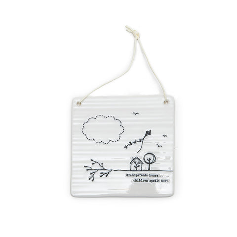East of India Glazed Ceramic Sentiments Plaque