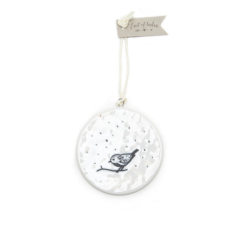 East of India 'It's the Most Wonderful Time...' Flat Ceramic Bauble reverse