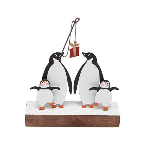 Shoeless Joe Penguins with Present