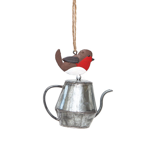 Shoeless Joe Robin on a Teapot
