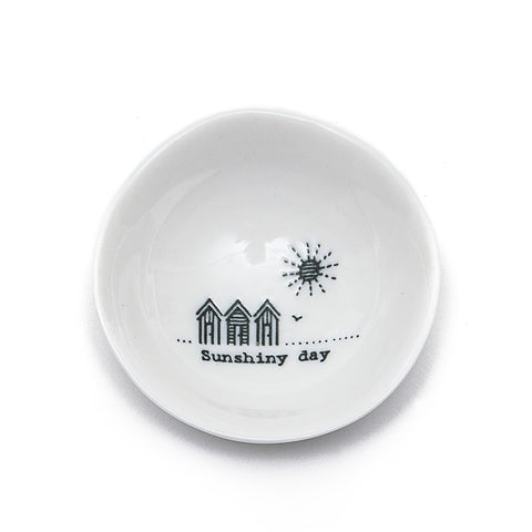 East of India Glazed Small Porcelain 'Sunshiny Day' Dish