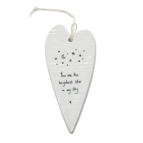 East of India Elegant Heart - 'You are the Brightest Star in my Sky'