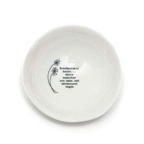 East of India Glazed Medium Porcelain 'Grandparents' House' Dish