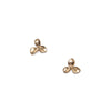 Hot Tomato Trillium Flower Stud Earrings in Worn Gold Hot Tomato Trillium Flower Stud Earrings in Worn Gold