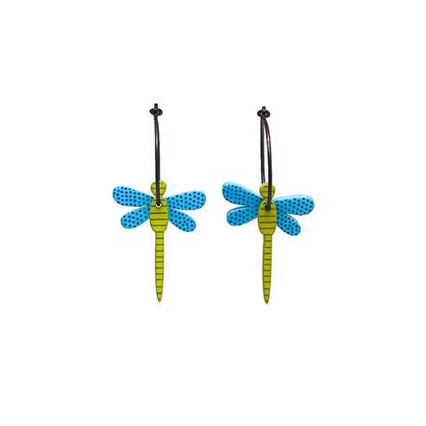 Lene Lundberg K-Form Blue/Green Butterfly Earrings