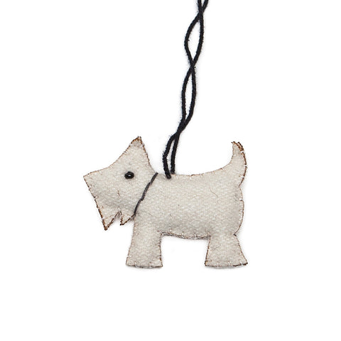 East of India Mini Westie Hanging Felt Dog Decoration