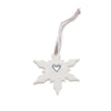 Angel Ceramics Matt Snowflake with Silver Heart Hanging Decoration Angel Ceramics Matt Snowflake with Silver Heart Hanging Decoration
