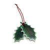 Angel Ceramics Glazed Double Holly Leaf Hanging Decoration Angel Ceramics Glazed Double Holly Leaf Hanging Decoration
