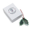 Angel Ceramics Glazed Double Holly Leaf Hanging Decoration with box Angel Ceramics Glazed Double Holly Leaf Hanging Decoration with box