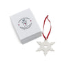 Angel Ceramics Matt Snowflake with Cutout Heart Hanging Decoration with box Angel Ceramics Matt Snowflake with Cutout Heart Hanging Decoration with box