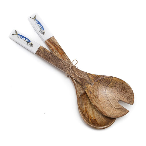 Shoeless Joe Mackerel Mango Wood Salad Servers