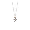 Pom Silver Plated Swallow Necklace with Golden Heart Pom Silver Plated Swallow Necklace with Golden Heart