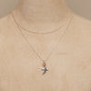 Pom Silver Plated Swallow Necklace with Golden Heart Pom Silver Plated Swallow Necklace with Golden Heart