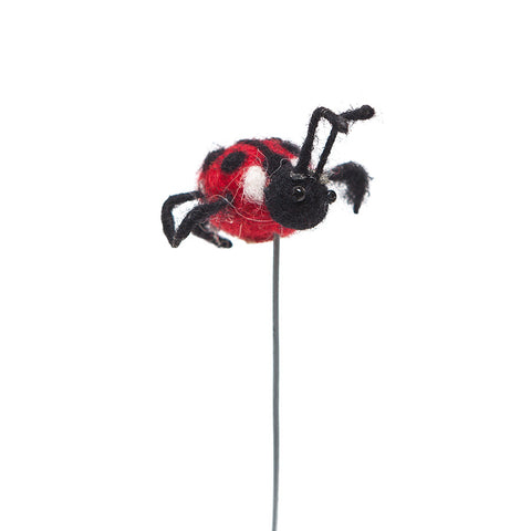 Amica  Ladybird on a Wire Stick Decoration