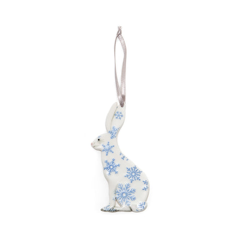 Angel Ceramics Glazed Sitting Hare Hanging Decoration