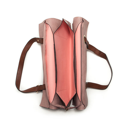 Cosmos Pink Wide Shopper Style Bag interior