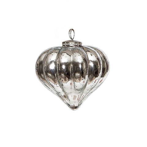 Silver Teardrop Large Bauble