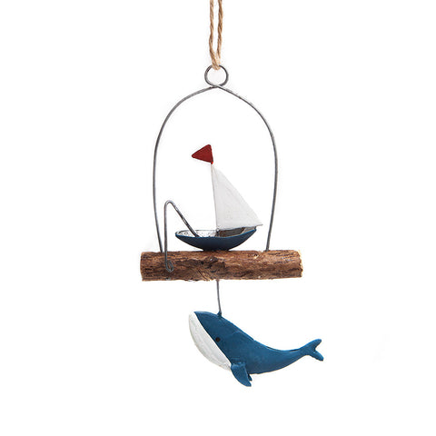 Shoeless Joe Surprise Sail Boat Hanging Decoration (Blue)