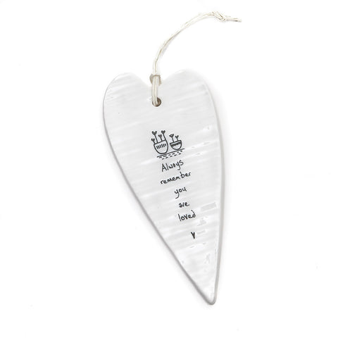 East of India Elegant Heart - Always remember you are loved