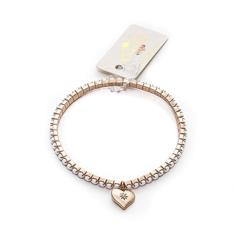 Lovett White Faceted Bead Stretch Bracelet