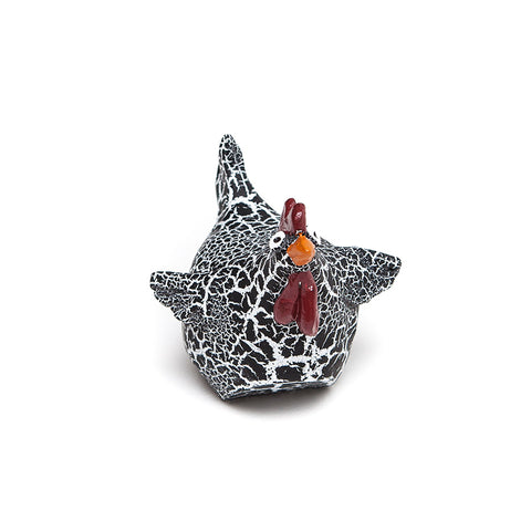 Doris the Quirky Hen from Naasgransgarden in black and white crackled finish.