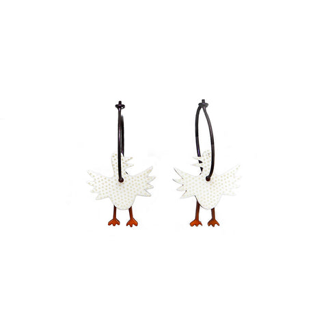 Lene Lundberg K-Form White Bird Earrings