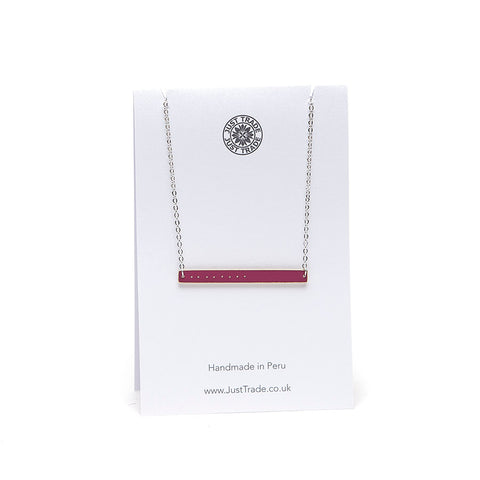 Just Trade Elegant Dark Red Bar Necklace