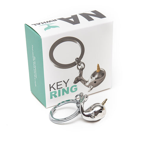 Silver and Gold Narwhal Keyring from Oli Olsen