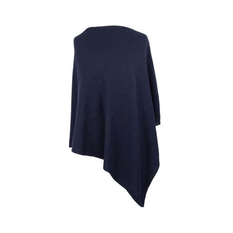 Italian Wool/Cashmere Mix Midnight Blue  Poncho from Cadenza