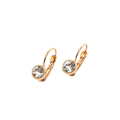 Pom Rose Gold Plated and Clear Crystal Drop Earrings