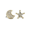 Pom Moon and Star Gold Plated Crystal Stud Earrings Pom Moon and Star Gold Plated Crystal Stud Earrings