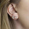 Pom Moon and Star Gold Plated Crystal Stud Earrings Pom Moon and Star Gold Plated Crystal Stud Earrings