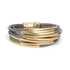 Pom Taupe Multi Strand and Golden Bars Bracelet Pom Taupe Multi Strand and Golden Bars Bracelet